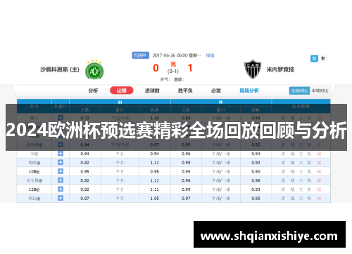 2024欧洲杯预选赛精彩全场回放回顾与分析
